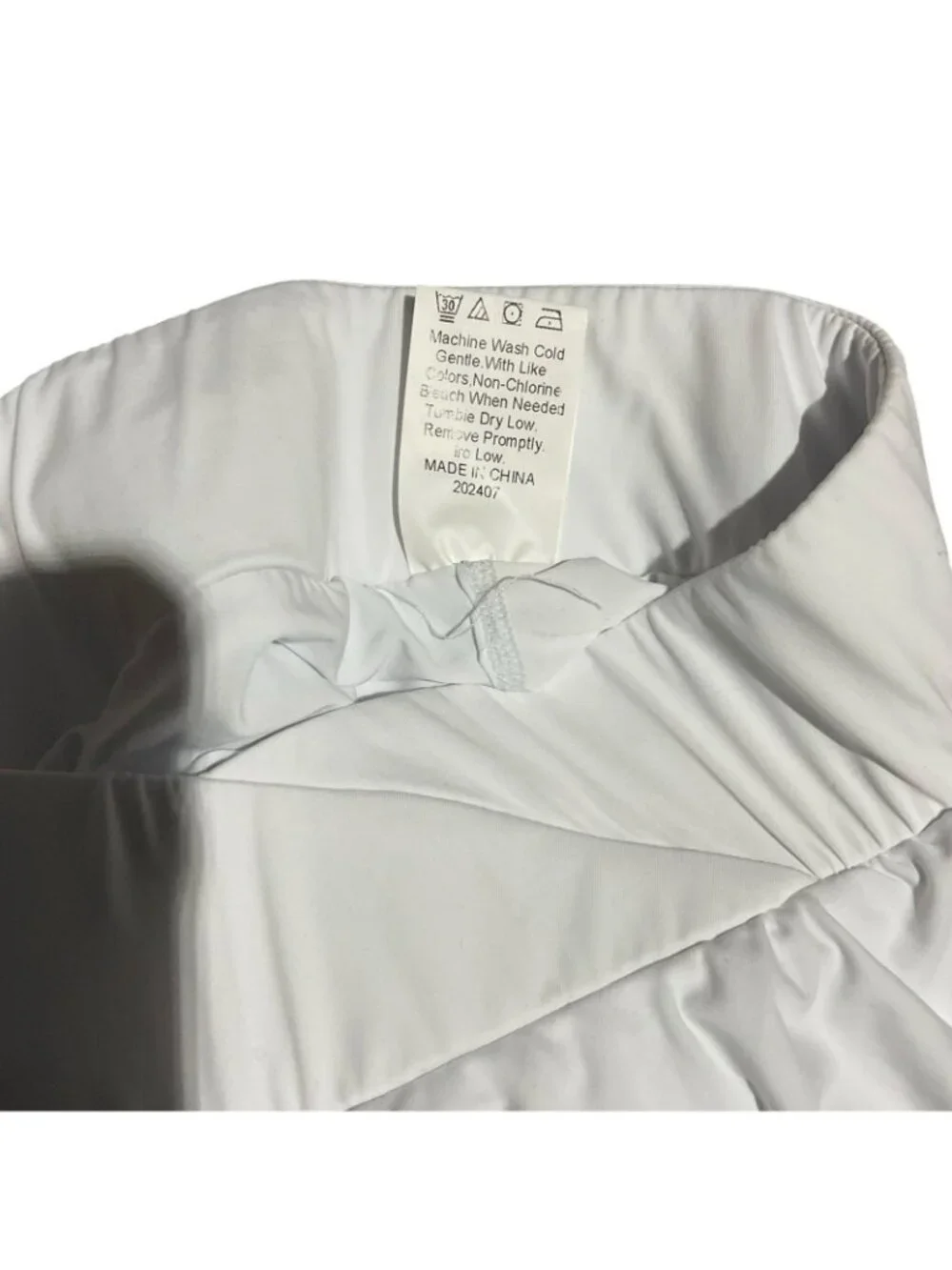 Girls Tennis Skort White Crossover High Waisted Medium, Size 7-8 T Pockets